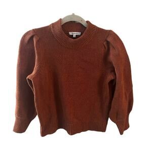 Madewell SZ XS Dotted Eaton Wool Cotton Puff Sleeve Pullover Sweater Academia